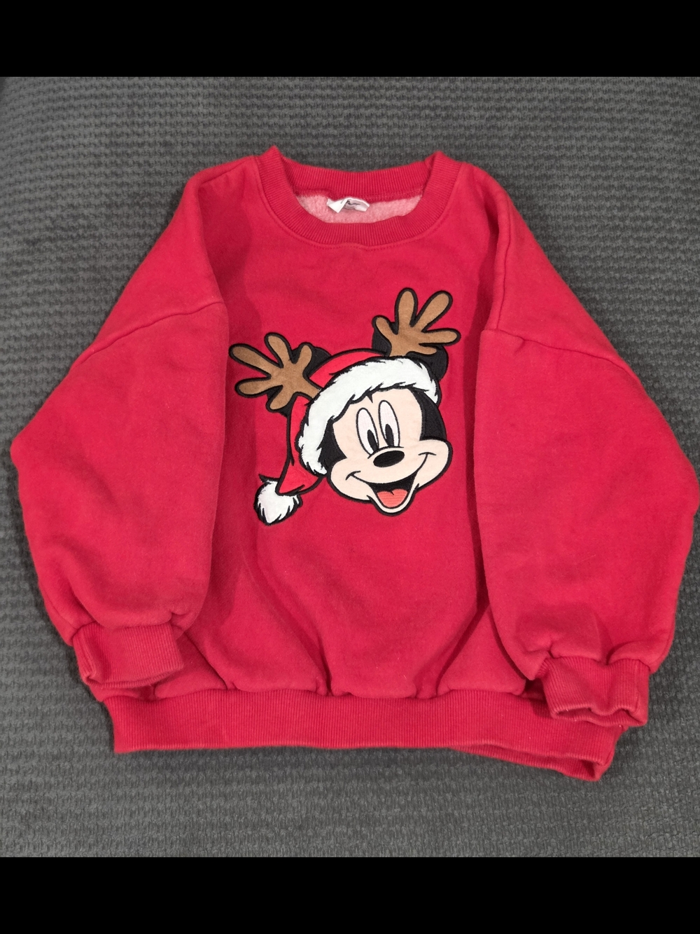Vintage Disney Unlimited Red Mickey Mouse Holiday Sweatshirt
